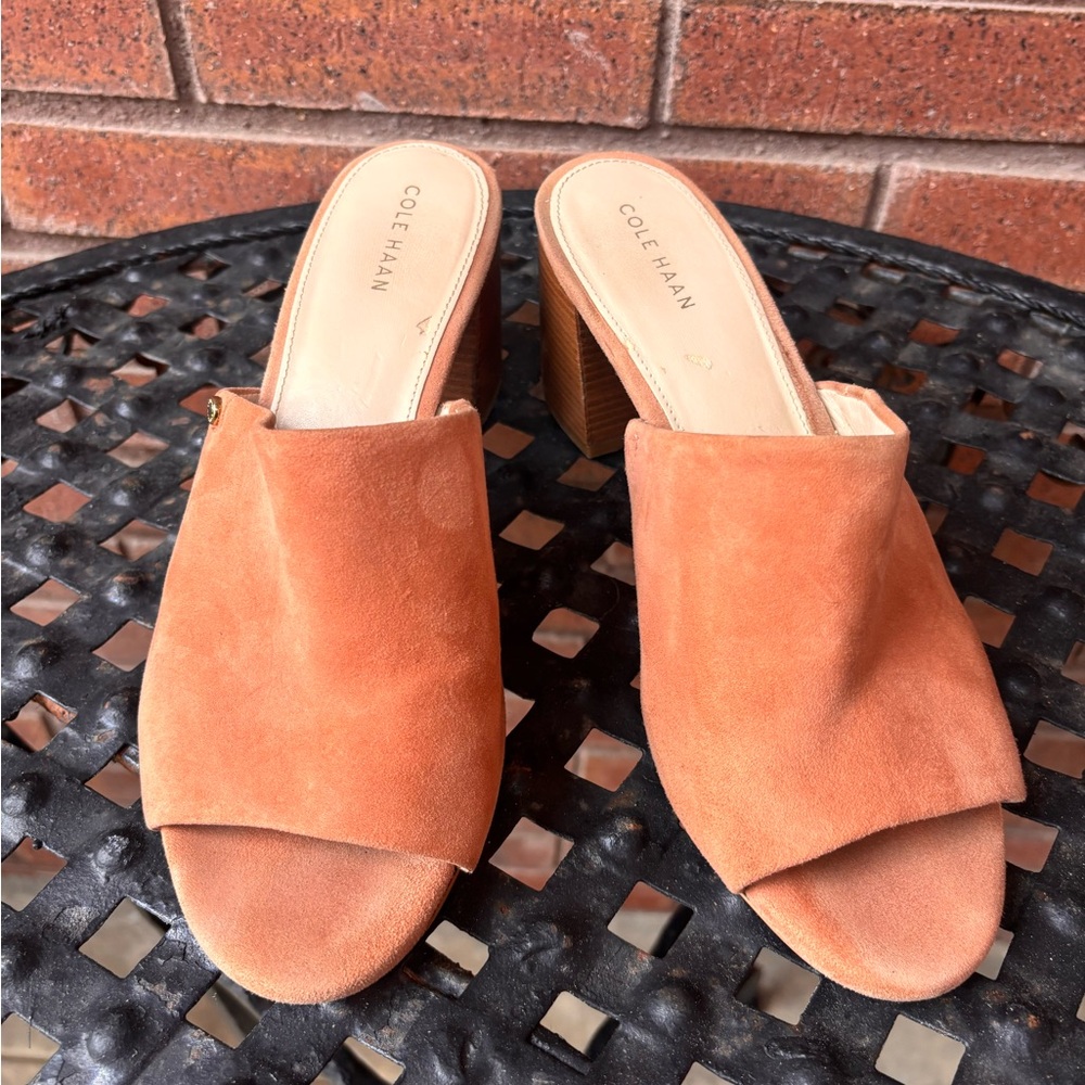 Cole Haan Tan Sandals Suede Slip-On